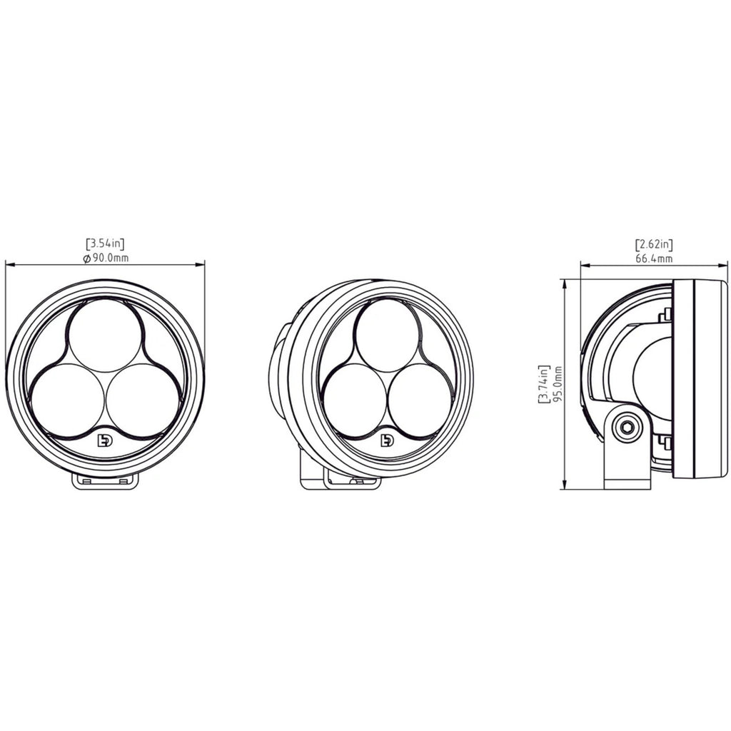 Denali D3 LED Driving Light - DataDim™ Technology - Single
