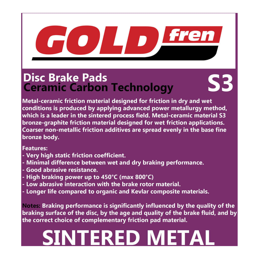 GOLDfren Brake Pads Sintered Sports GF127 - S3 ( PH14 )