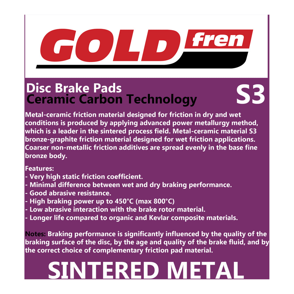 GOLDfren Brake Pads Sintered Sports GF304 - S3 ( PH438 )