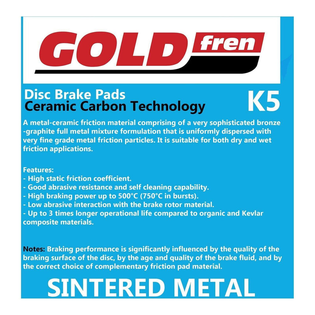 GOLDfren Brake Pads Off-Road Racing GF378 - K5 ( PR507 )