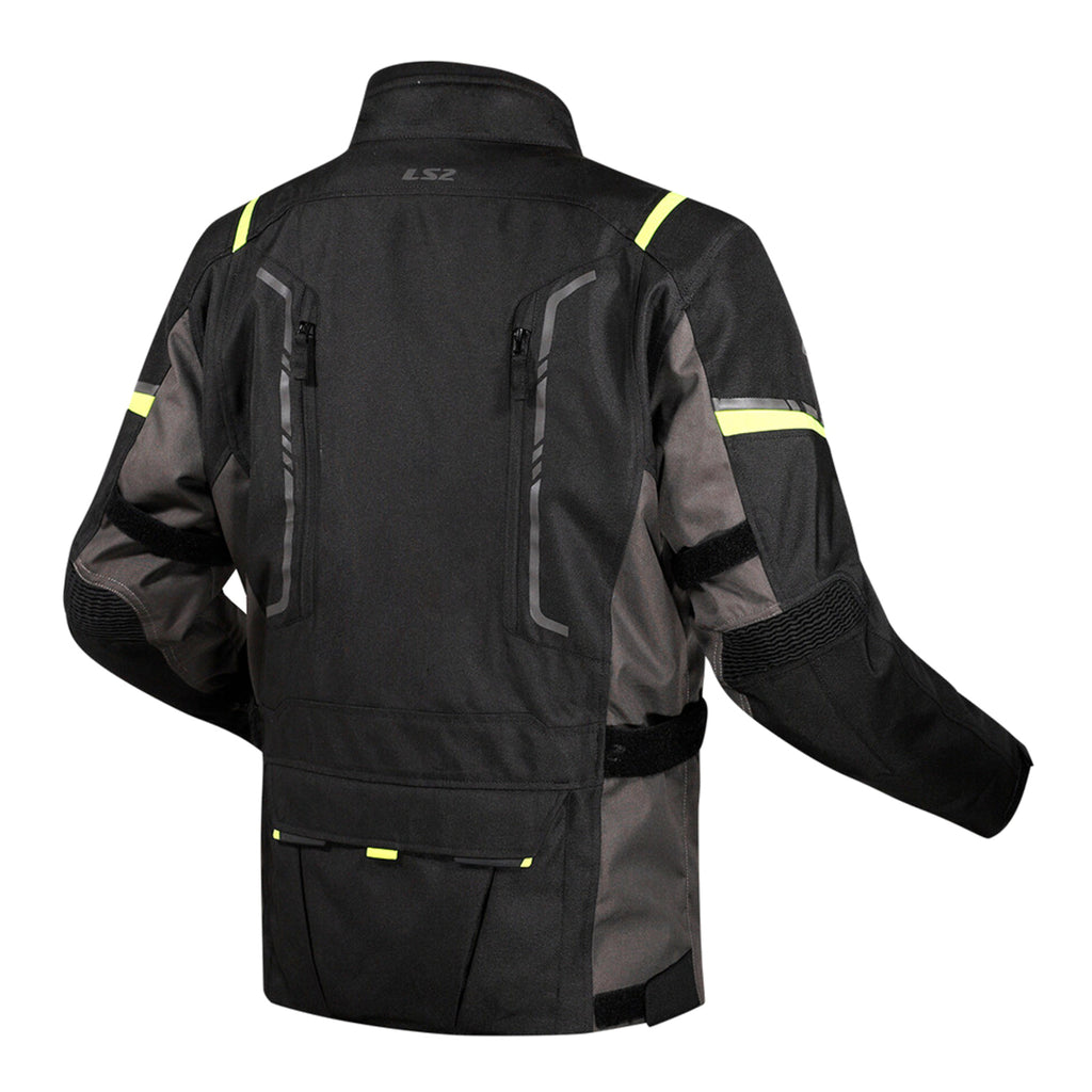 LS2 Narvik Men's Jacket - Grey / Black / Hi-Vis Yellow