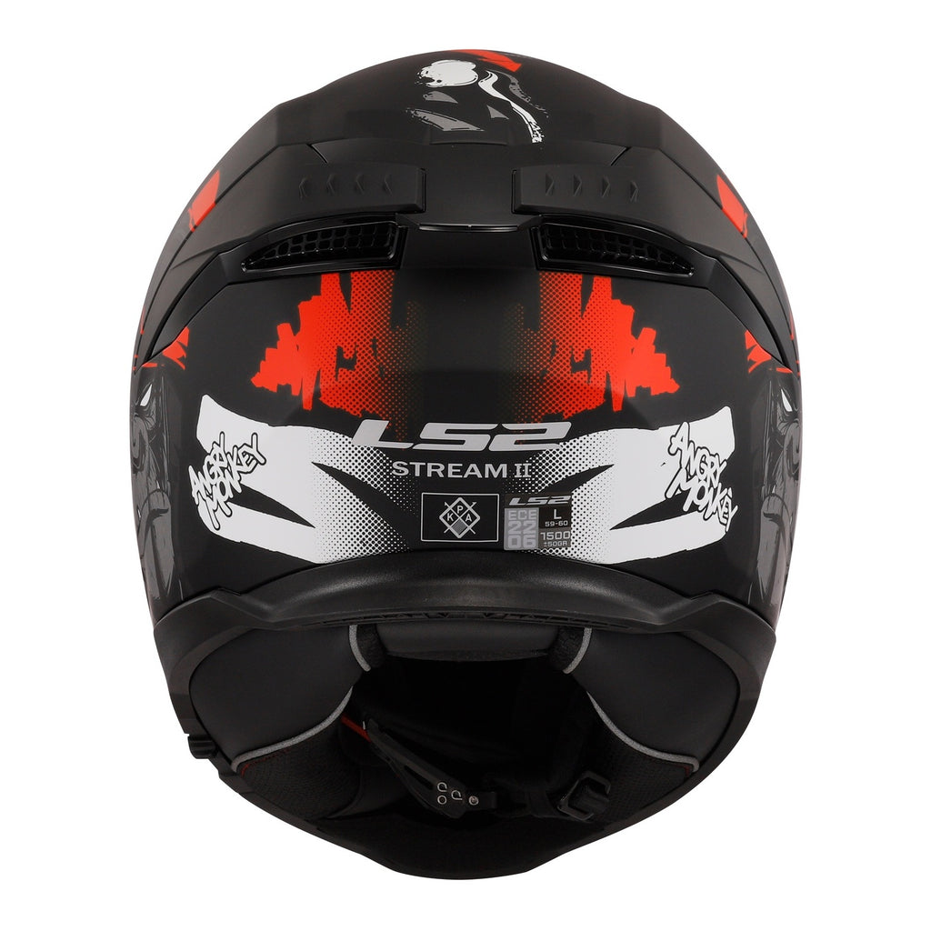 LS2 FF808 Stream II Angry Monkey Helmet - Matte Black / Red 06