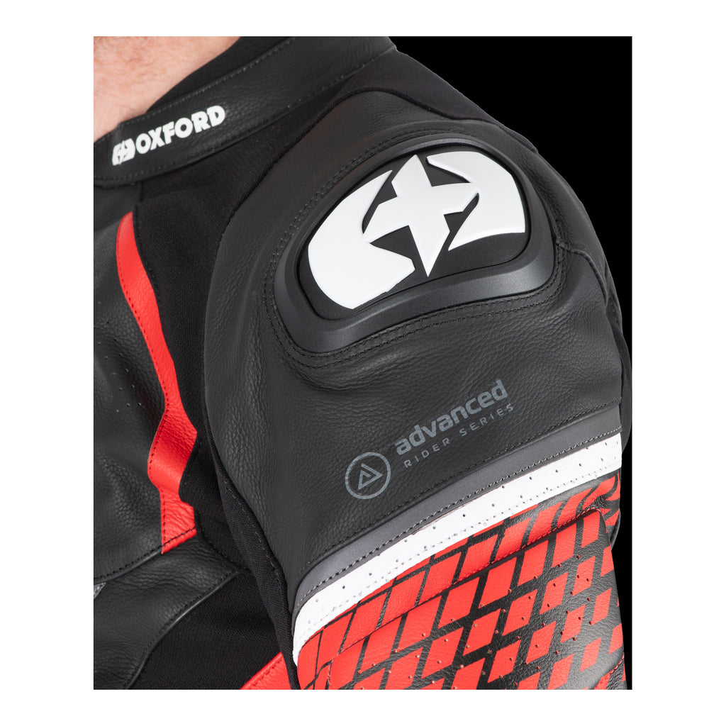 Oxford Nexus 1.0 Leather MS Jacket - Black / Red