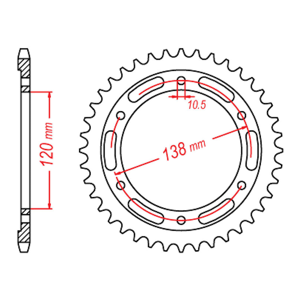 MTX 1220 Steel Rear Sprocket #520 (39T) (11-KYJ-39)