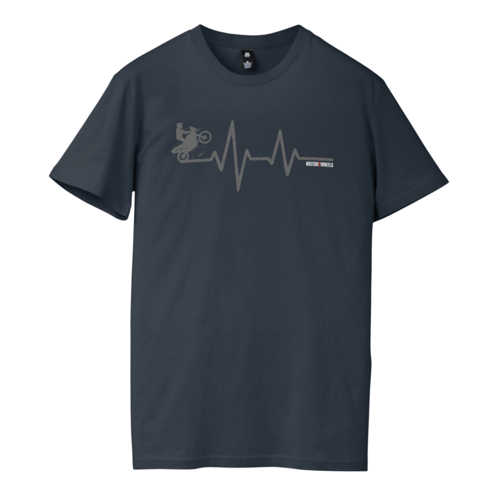 BACK TO THE STREET　HEARTBEAT Adventure Rider Heartbeat | Single Sided Short Sleeve T-Shirt