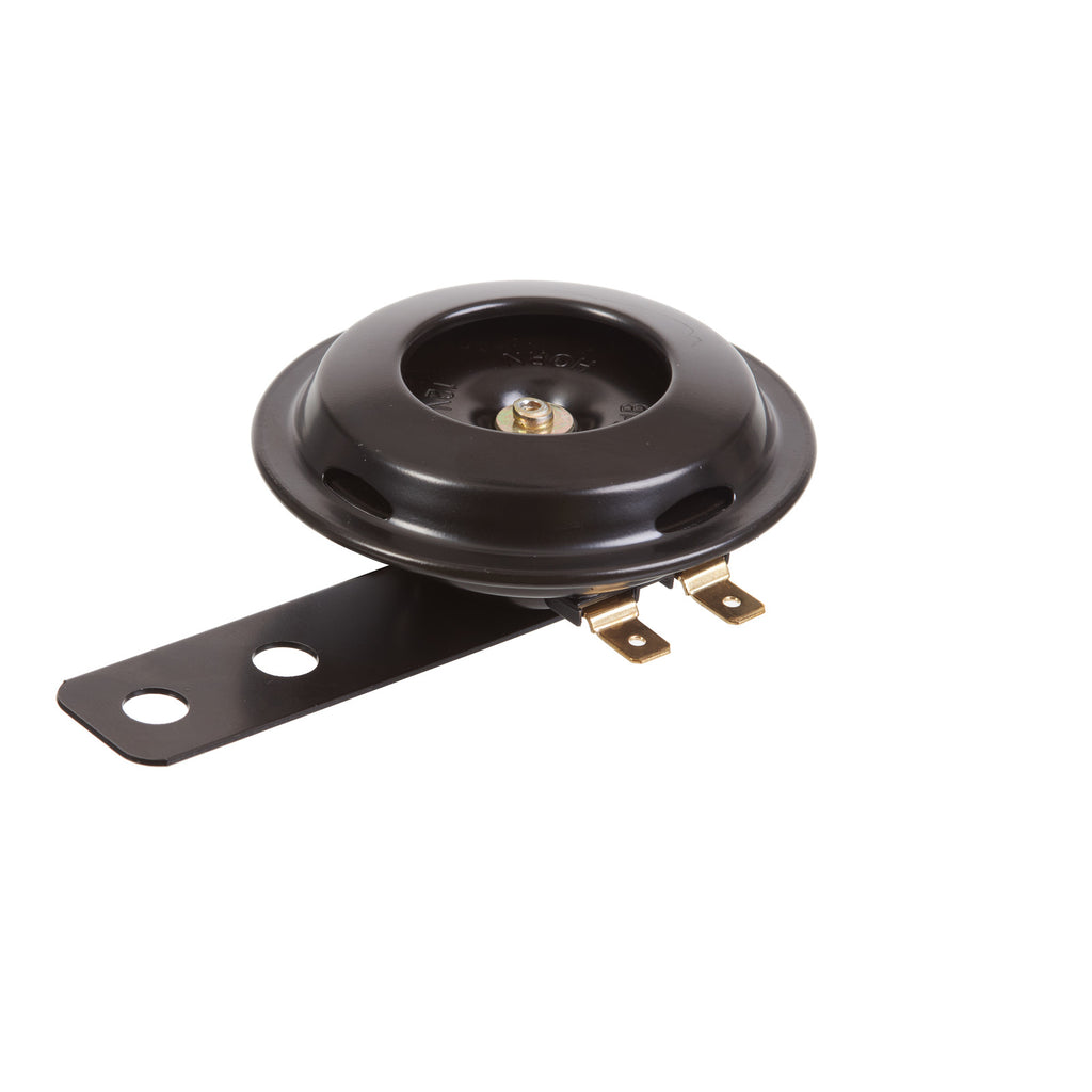 Whites 12v Horn - Round Blk - 70mm Diametre - 110db